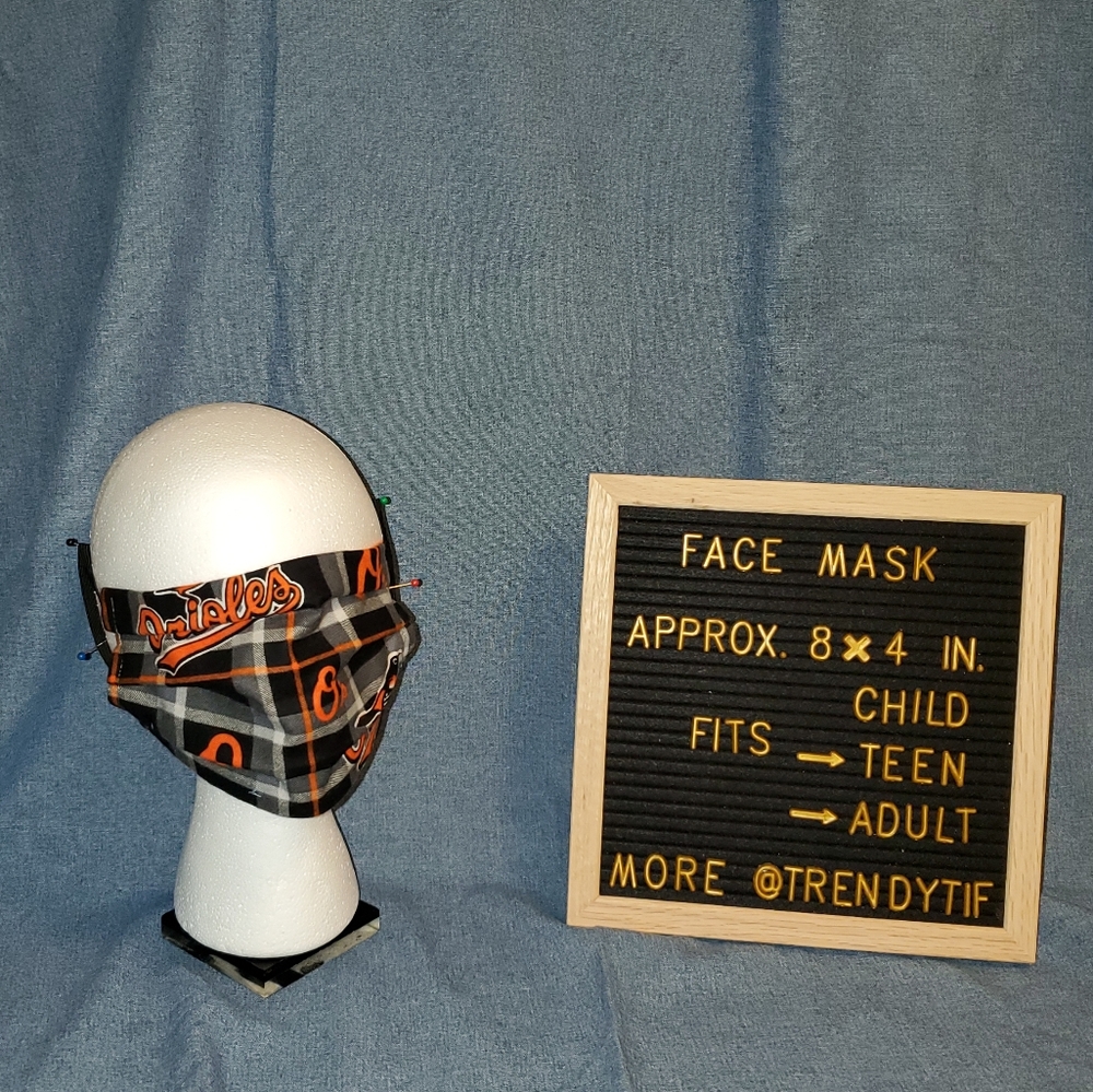 Baltimore Orioles Face Covering Mask Shield Washable Reusable